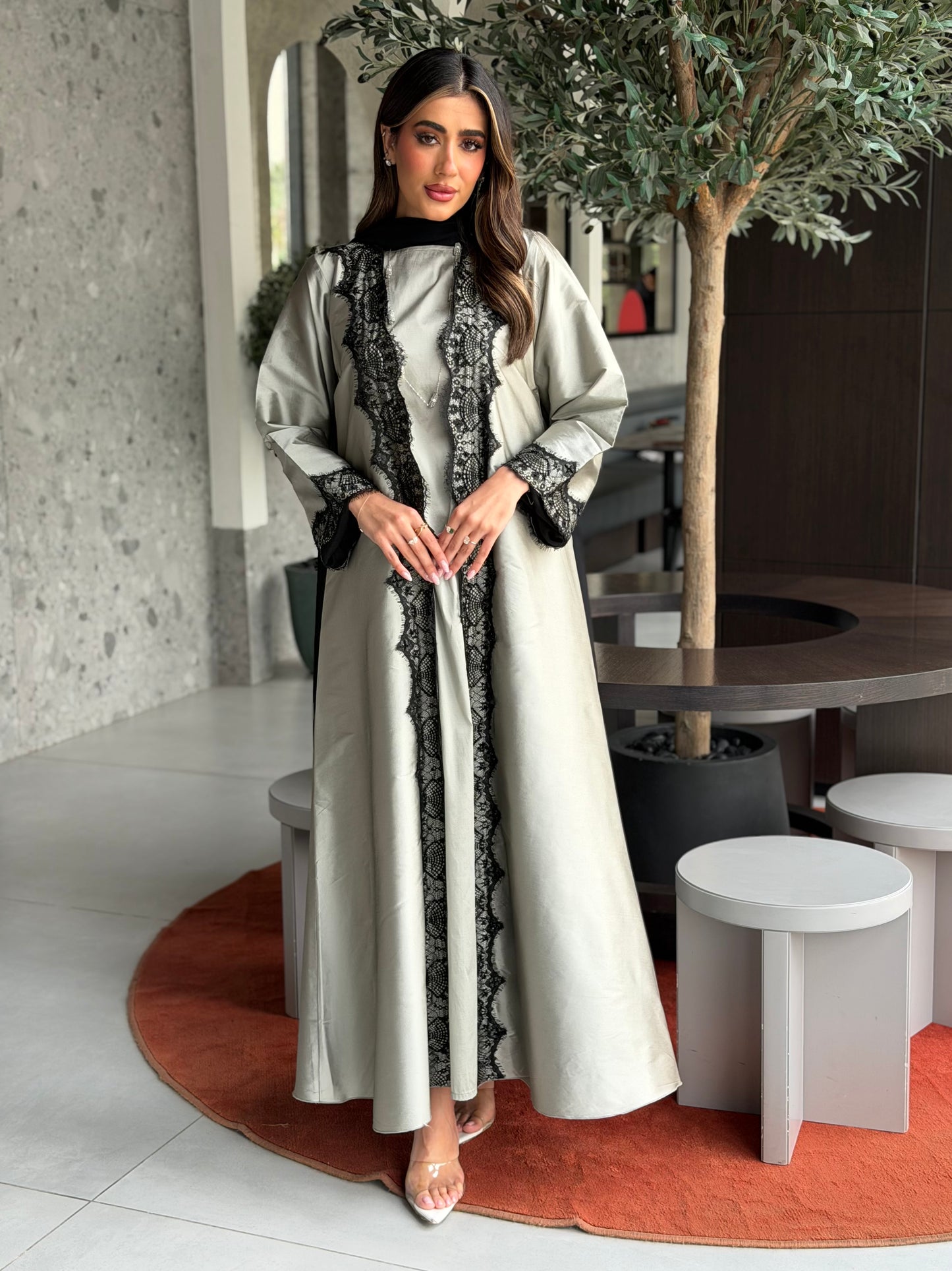 AT516 A- Cut Set Abaya with scarf