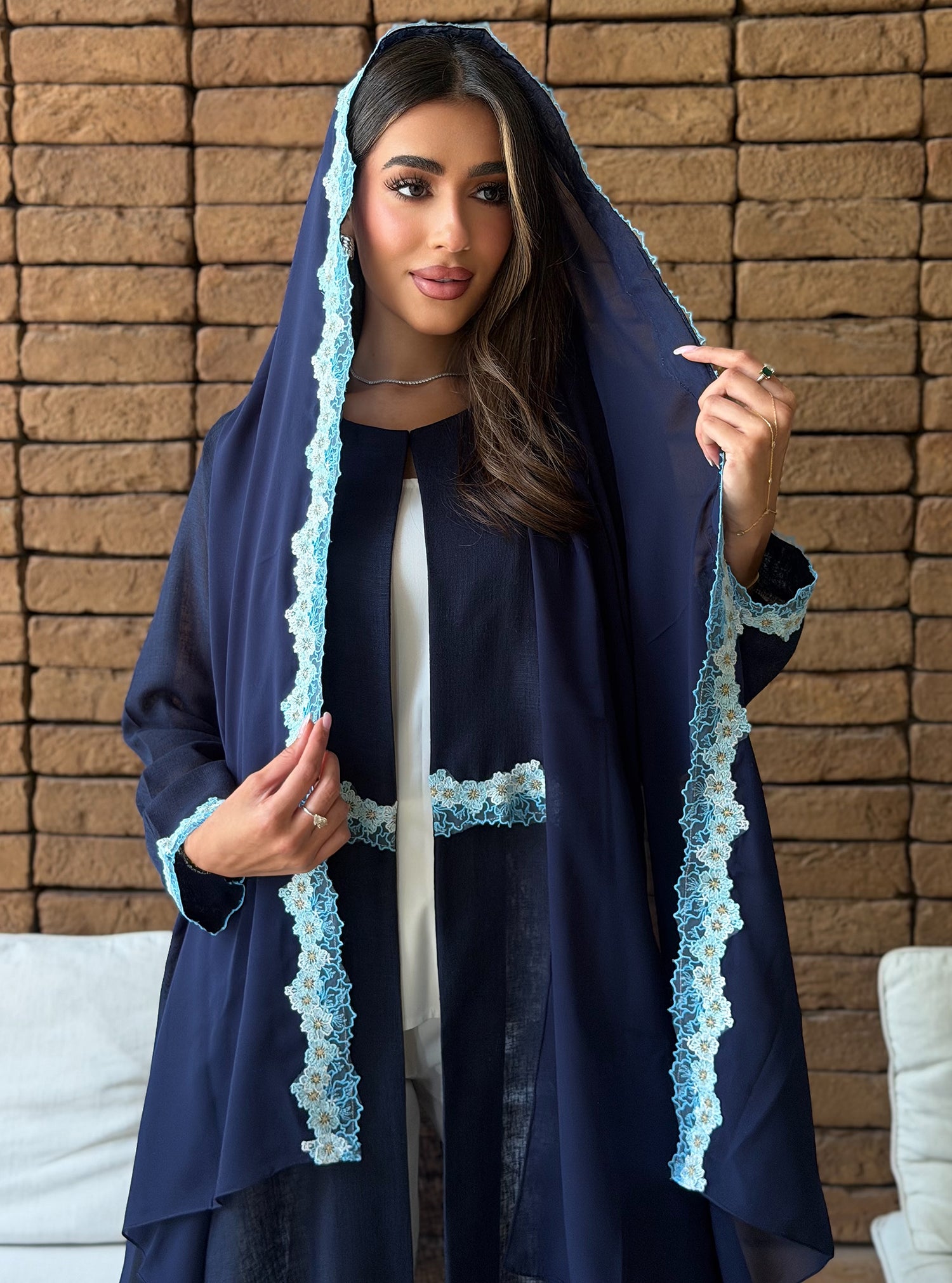 AT569 Navy Lenin Abaya