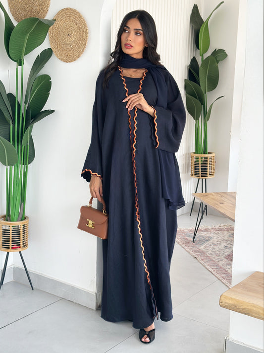 AT409 Navy Set Abaya