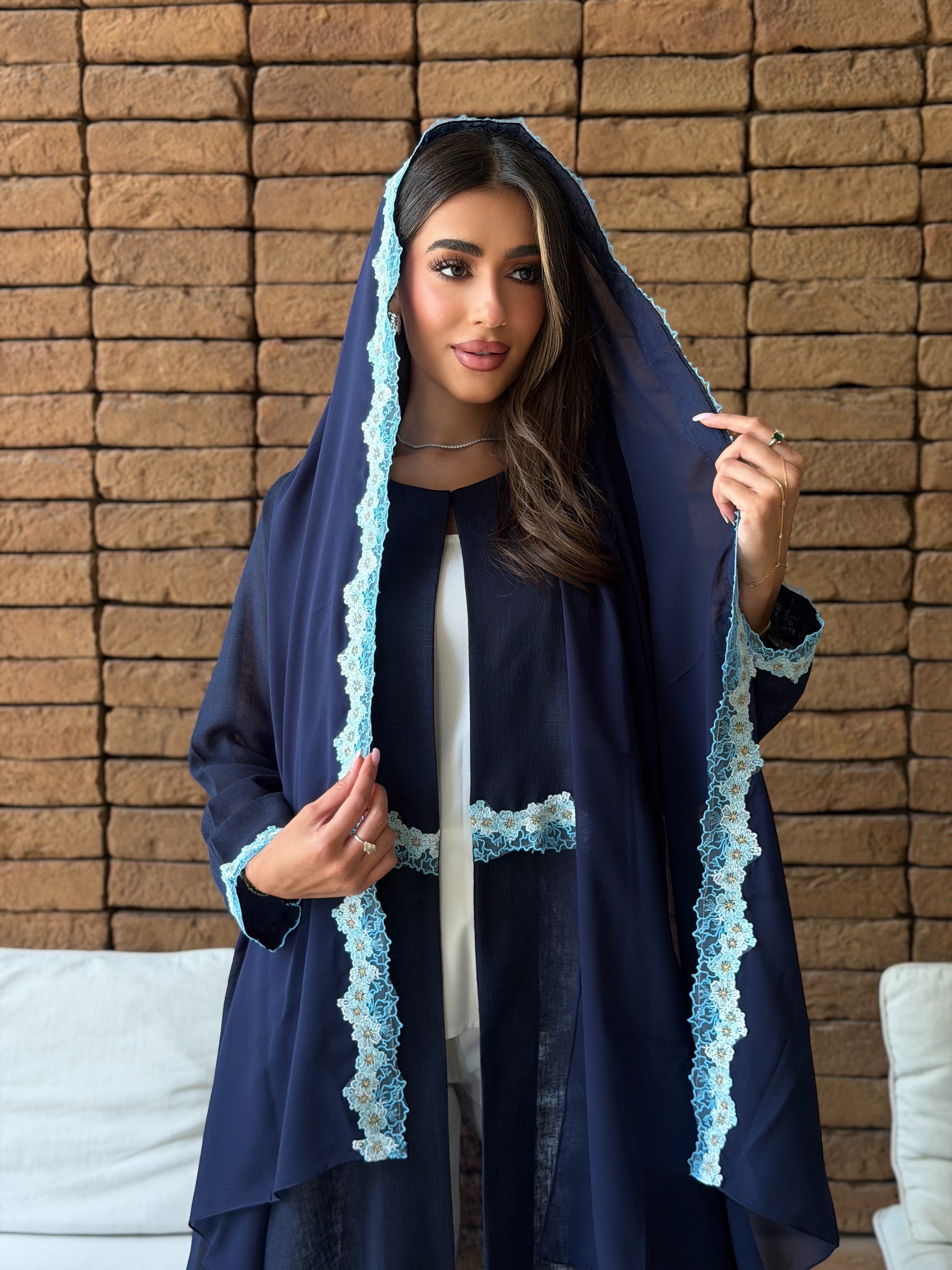AT569 Navy Lenin Abaya