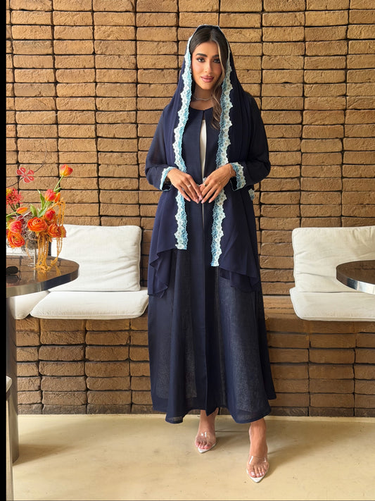 AT569 Navy Lenin Abaya