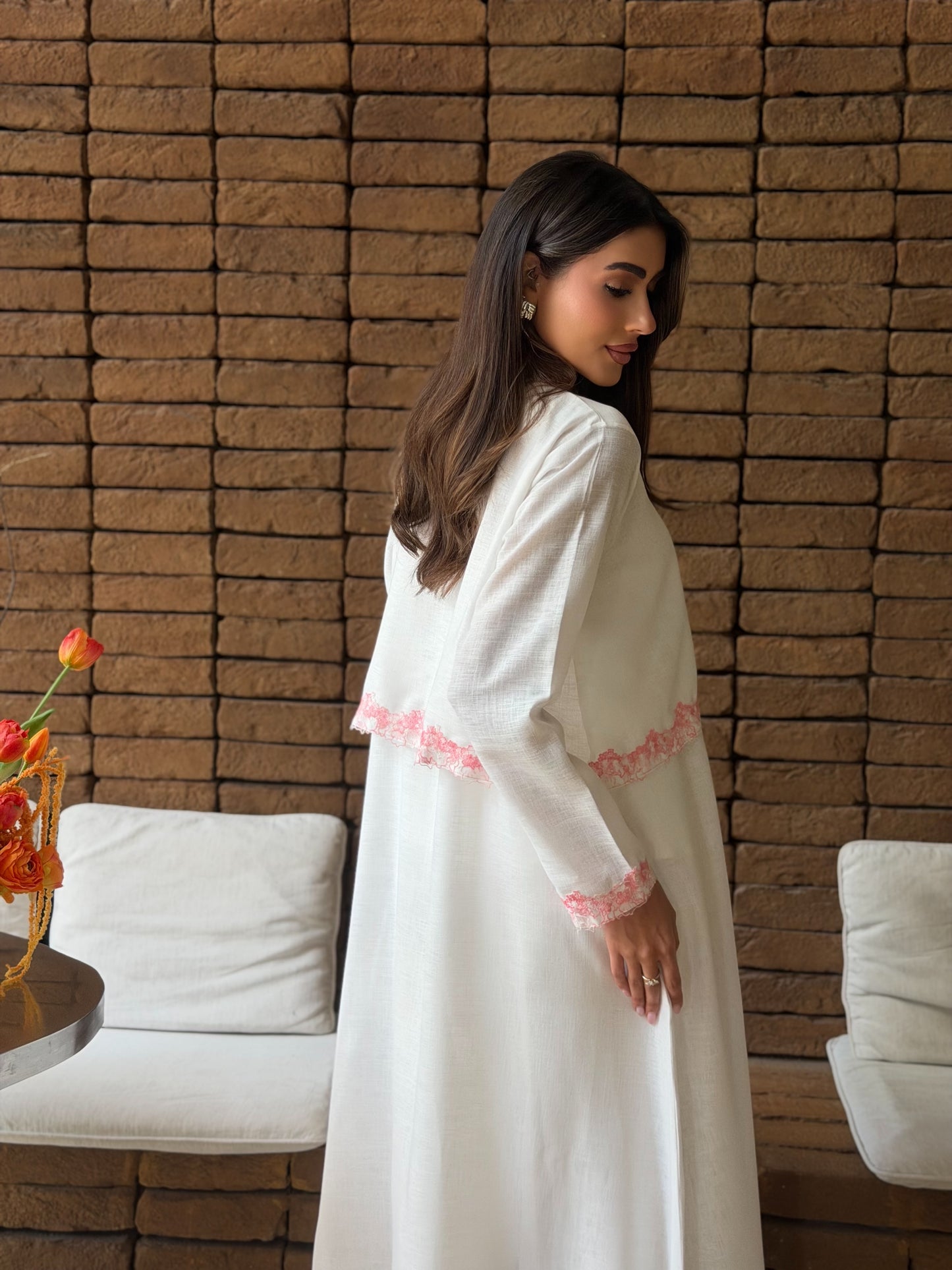 AT570 off white  Lenin Abaya