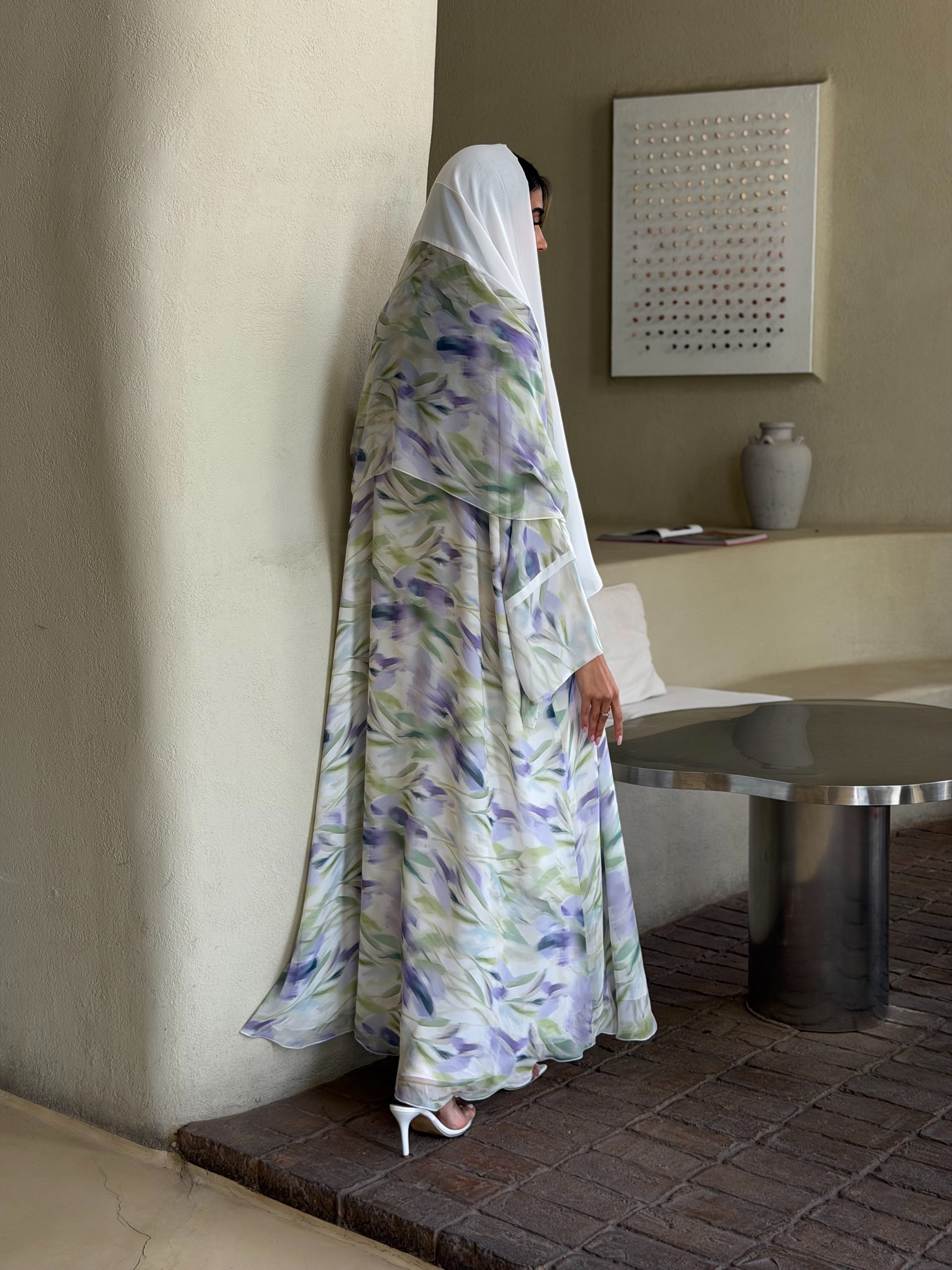 AT564 Double Chiffon Summer Bisht Abaya