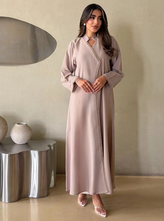AT561 Beige Abaya