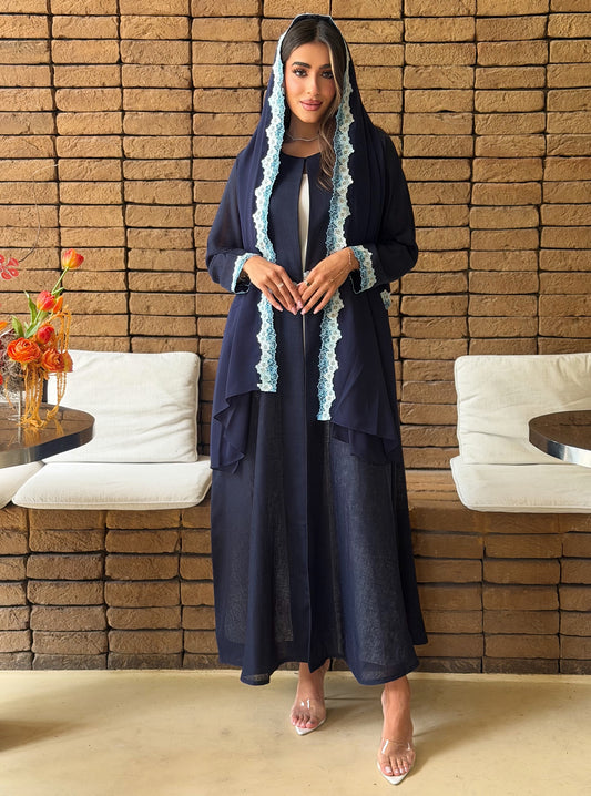AT569 Navy Lenin Abaya