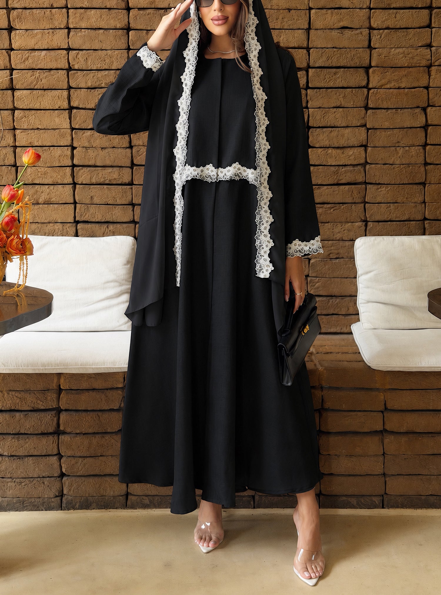 AT573 Black Lenin Abaya