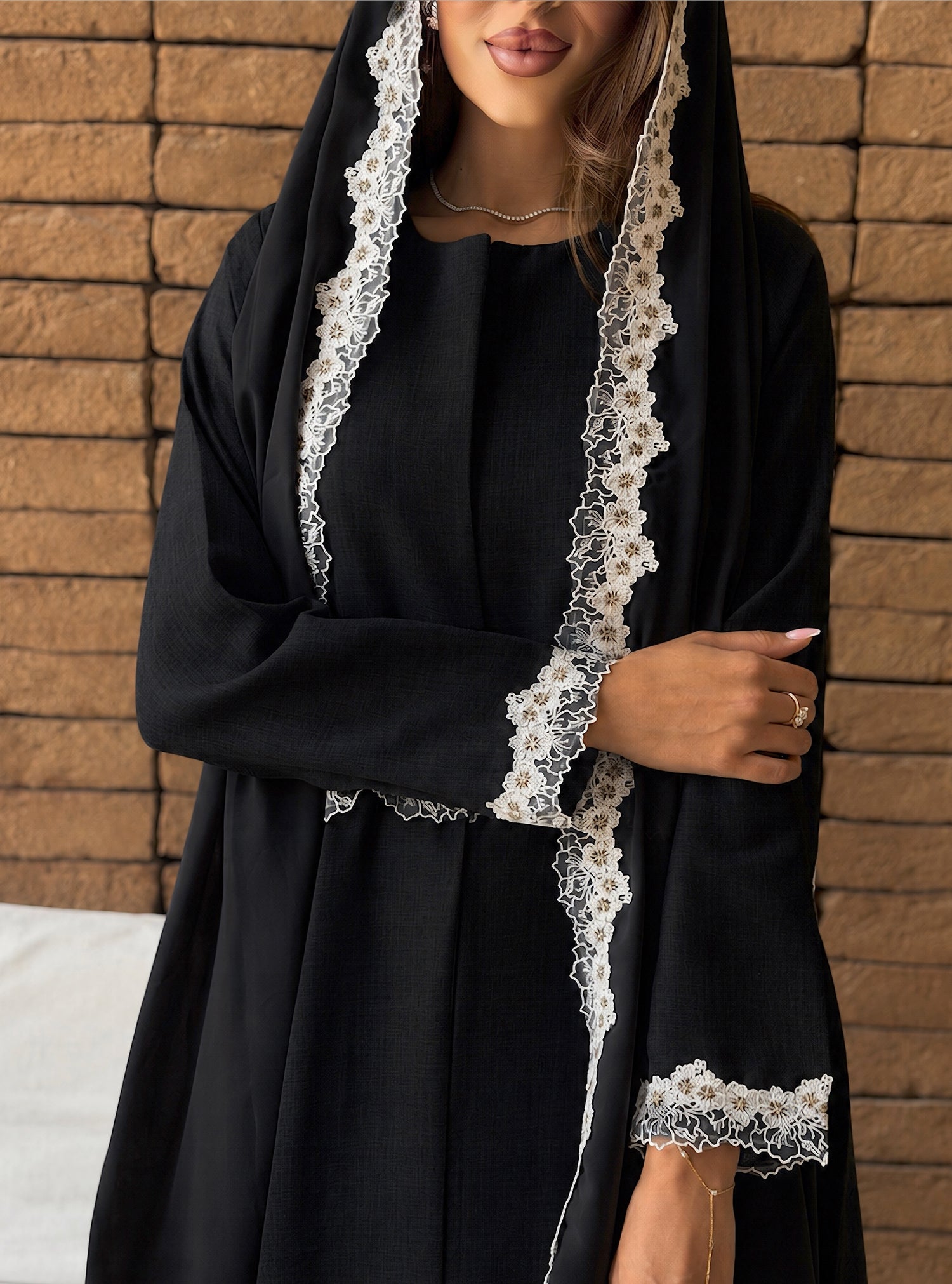 AT573 Black Lenin Abaya